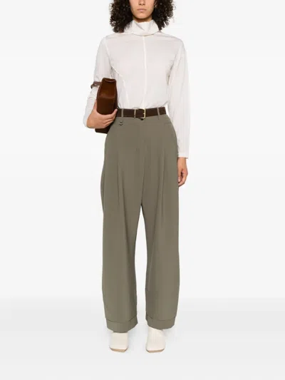 High Spot On Asymmetric Wool-jersey Top In White