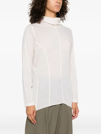 High Spot On Asymmetric Wool-jersey Top In White