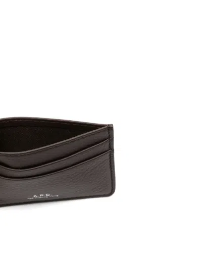 Apc Logo-plaque Cardholder In Brown