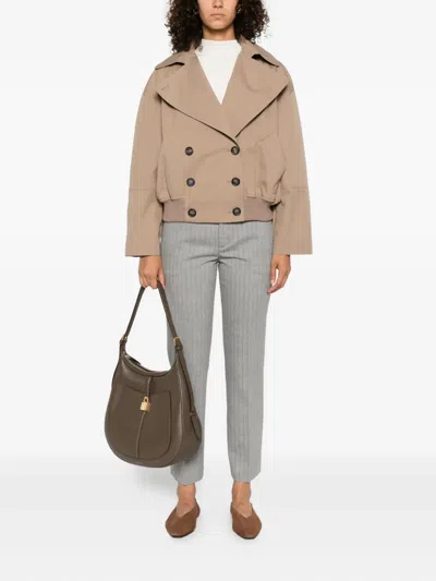 Twinset Twin-set Pinstripe Tailored Trousers In Gray