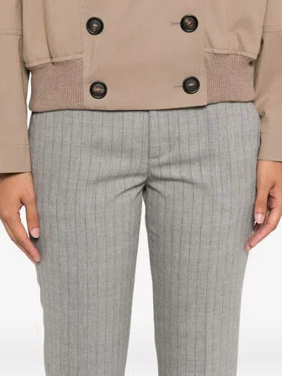 Twinset Twin-set Pinstripe Tailored Trousers In Gray