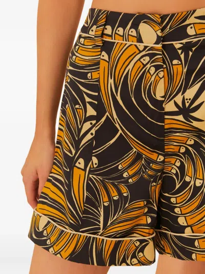 Farm Rio Toucan Spirals Shorts In Black In Black