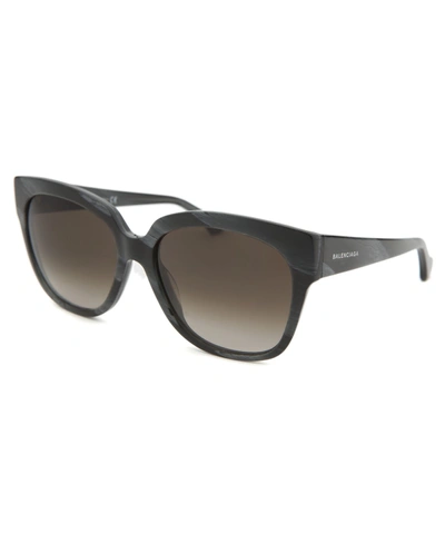 Balenciaga Women&#39;s Square Striped Black Sunglasses'