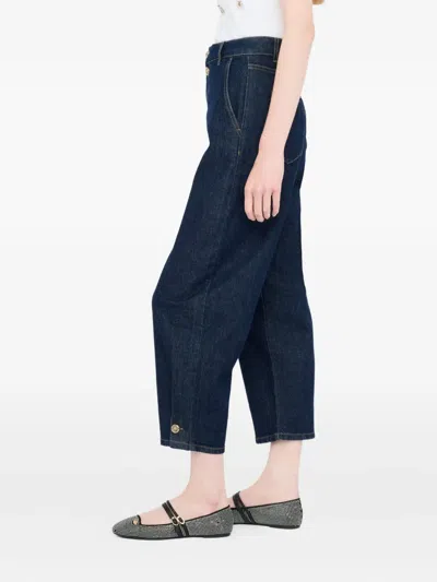 Liu •jo Cropped Balloon Jeans In Blue