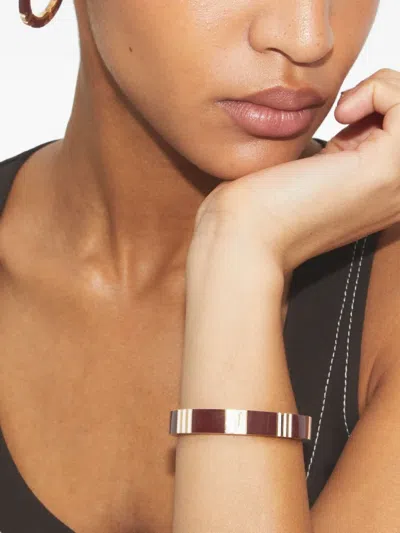 Tory Burch T Stripe Hoop Earrings In Brown