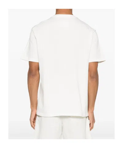Jil Sander Men White Crewneck T-shirt With Logo Lettering On The Front In Cotton Man