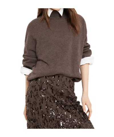 Brunello Cucinelli Turtle Neck Collar In Purple