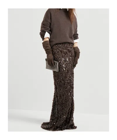 Brunello Cucinelli Turtle Neck Collar In Purple