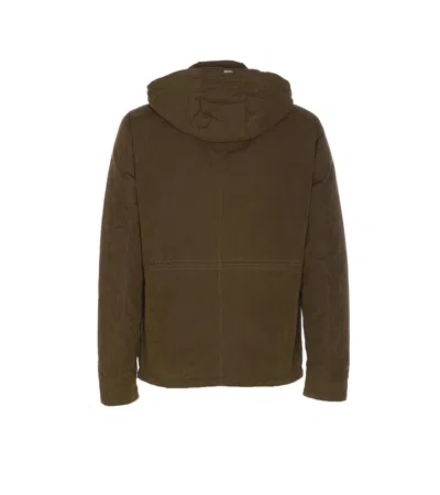Herno Long Sleeve Hooded Padded Parka Jacket In Green