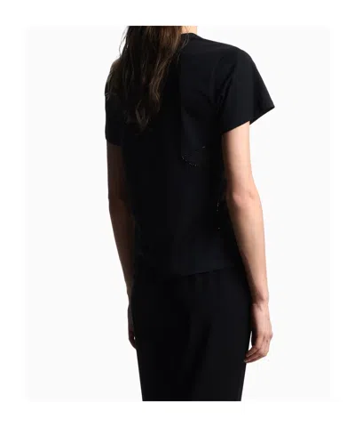 Emporio Armani Cotton Logo Graphic Print T-shirt In Black