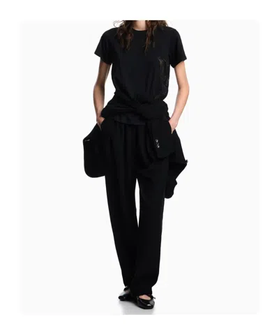 Emporio Armani Cotton Logo Graphic Print T-shirt In Black