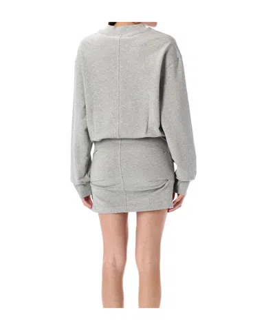 Attico Cotton Jersey Mini Dress In Gray