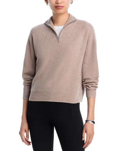 Aqua Quarter Zip Cashmere Sweater - Exclusive In Gray