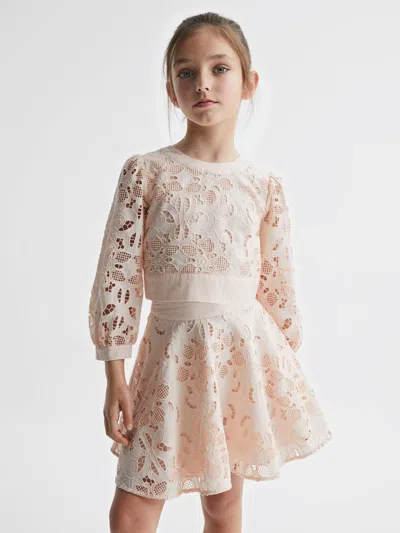 Reiss Pink Cotton Floral In Pink
