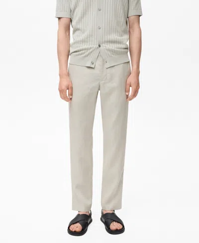 Mango Men's Slim-fit Linen Pants In Gray