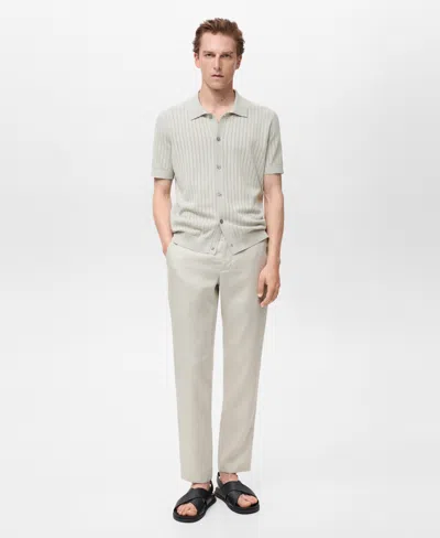 Mango Men's Slim-fit Linen Pants In Gray