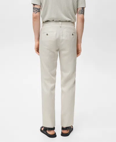 Mango Men's Slim-fit Linen Pants In Gray