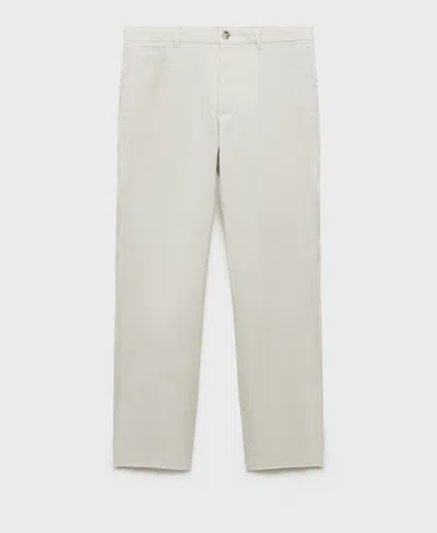 Mango Men's Slim-fit Linen Pants In Gray