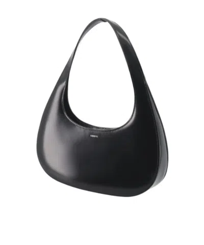 Coperni Curved Glossy Top Handle Bag In Black