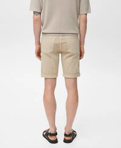 Mango Men's Slim-fit Denim 11.5" Bermuda Shorts In Nude