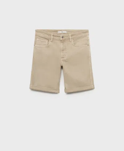 Mango Men's Slim-fit Denim 11.5" Bermuda Shorts In Nude