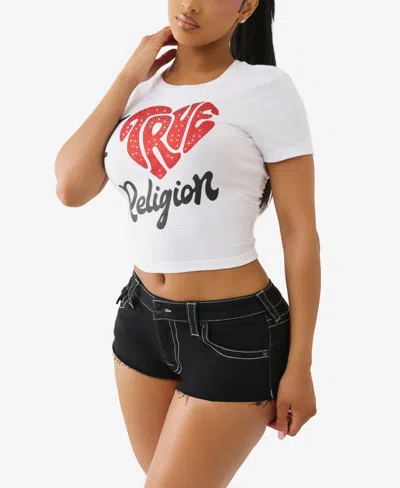 True Religion Women's "i Love " Baby T-shirt In White