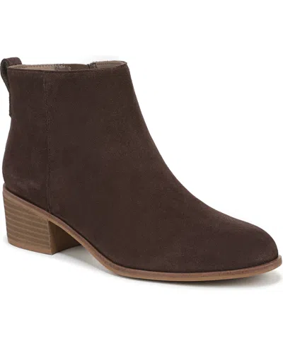 Dr. Scholl's Women's Anya Stacked Block Heel Zip Short Boots In Brown