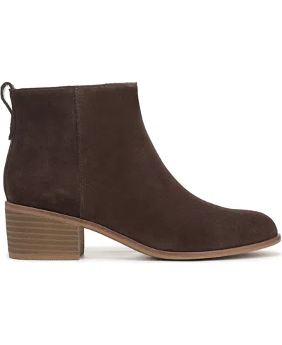 Dr. Scholl's Women's Anya Stacked Block Heel Zip Short Boots In Brown