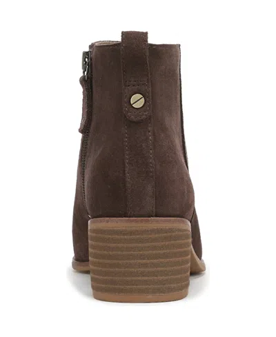 Dr. Scholl's Women's Anya Stacked Block Heel Zip Short Boots In Brown