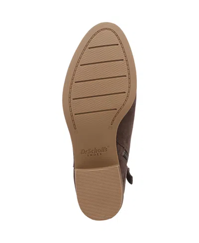 Dr. Scholl's Women's Anya Stacked Block Heel Zip Short Boots In Brown