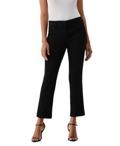 Rafaella Petite Classic Fit Clean Straight Leg Ankle Pants In Black