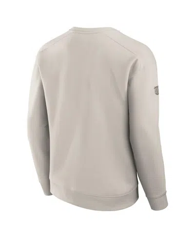 Fanatics Men's Cream New Jersey Devils Authentic Pro Road Fleece Pullover Sweatshirt In Brown