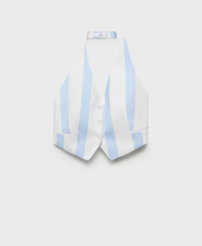 Mango Women's Striped Halter Vest In Blue