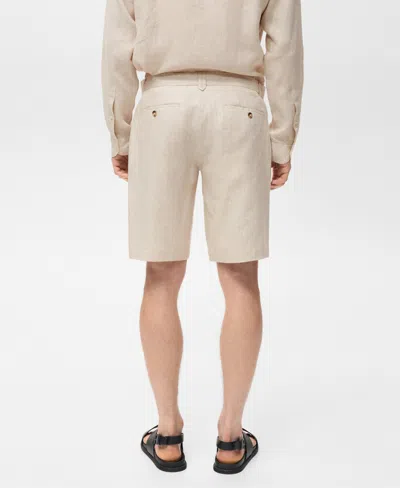 Mango Men's Slim-fit Linen Bermuda Shorts In Neutral