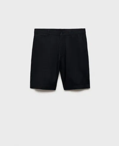 Mango Men's Slim-fit Linen Bermuda Shorts In Blue