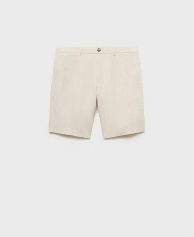 Mango Men's Slim-fit Linen Bermuda Shorts In Neutral