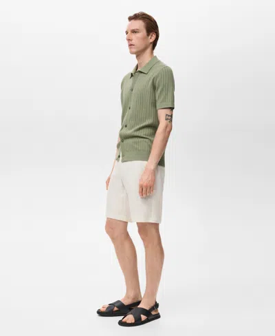 Mango Men's Slim-fit Linen Bermuda Shorts In Green