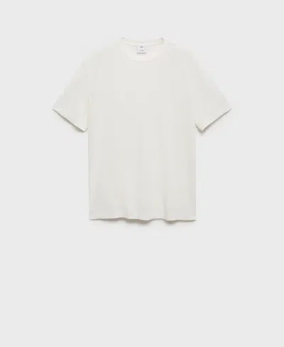 Mango Regular Fit Cotton T-shirt In White