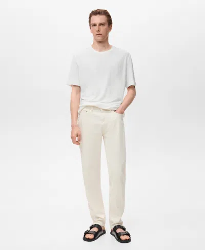 Mango Regular Fit Cotton T-shirt In White
