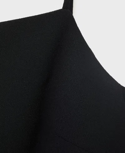 Mango Button Back Crop Camisole In Black