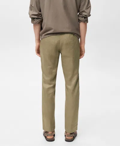 Mango Men's Slim-fit Linen Pants In Green