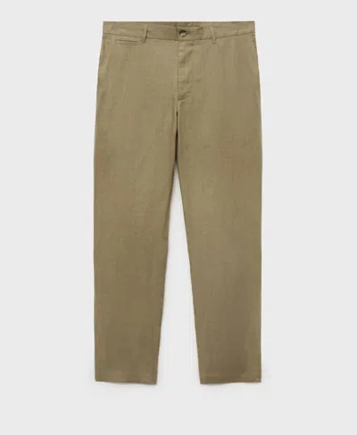 Mango Men's Slim-fit Linen Pants In Green