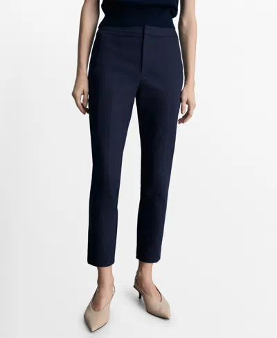 Mango Women's Crop Skinny Pants In Blue
