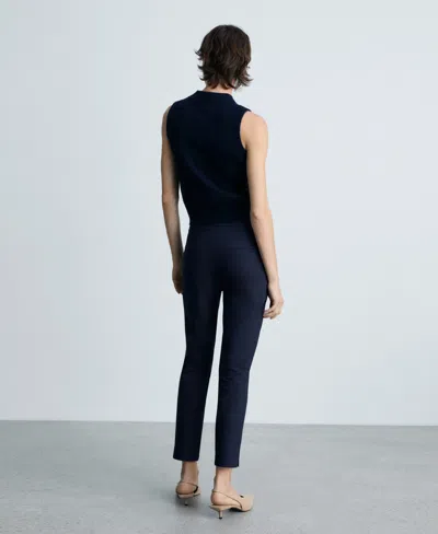 Mango Women's Crop Skinny Pants In Blue