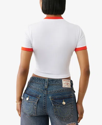 True Religion Beaded Ringer Logo T-shirt In Multi