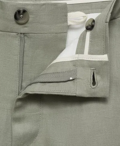 Mango Men's Slim-fit Linen Bermuda Shorts In Green