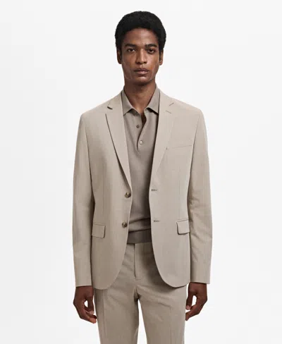 Mango Men's Stretch-fabric Super Slim-fit Suit Jacket In Neutral