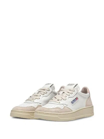 Autry White Lace Up Sneakers In Multi