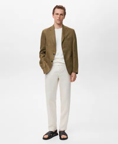 Mango Men's Linen Slim Fit Salerno Blazer In Brown