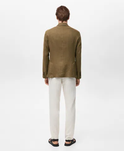 Mango Men's Linen Slim Fit Salerno Blazer In Brown